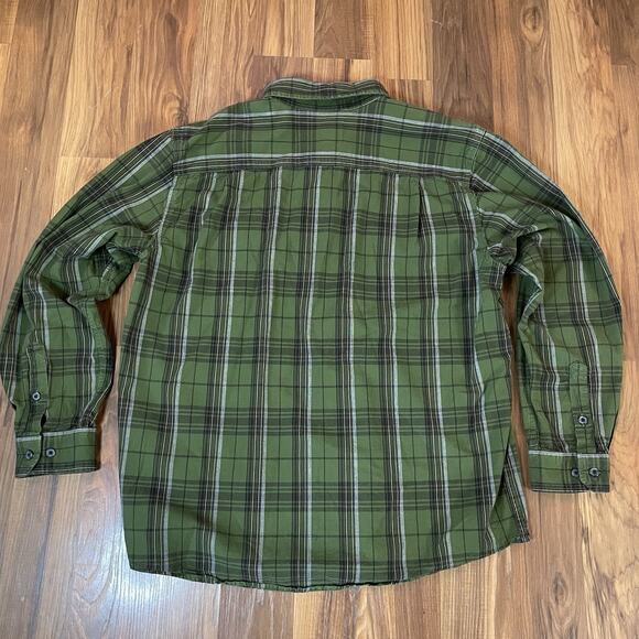 Carhartt Men's L Loose Fit Midweight Chambray Long-Sleeve Plaid Shirt - Green - Picture 2 of 8